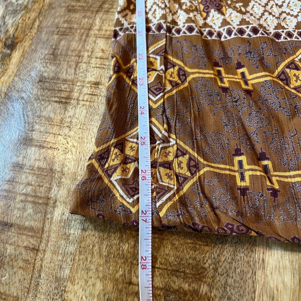 Angie Wide Leg Printed Smocked Waist Pocket Pants - Picture 7 of 10